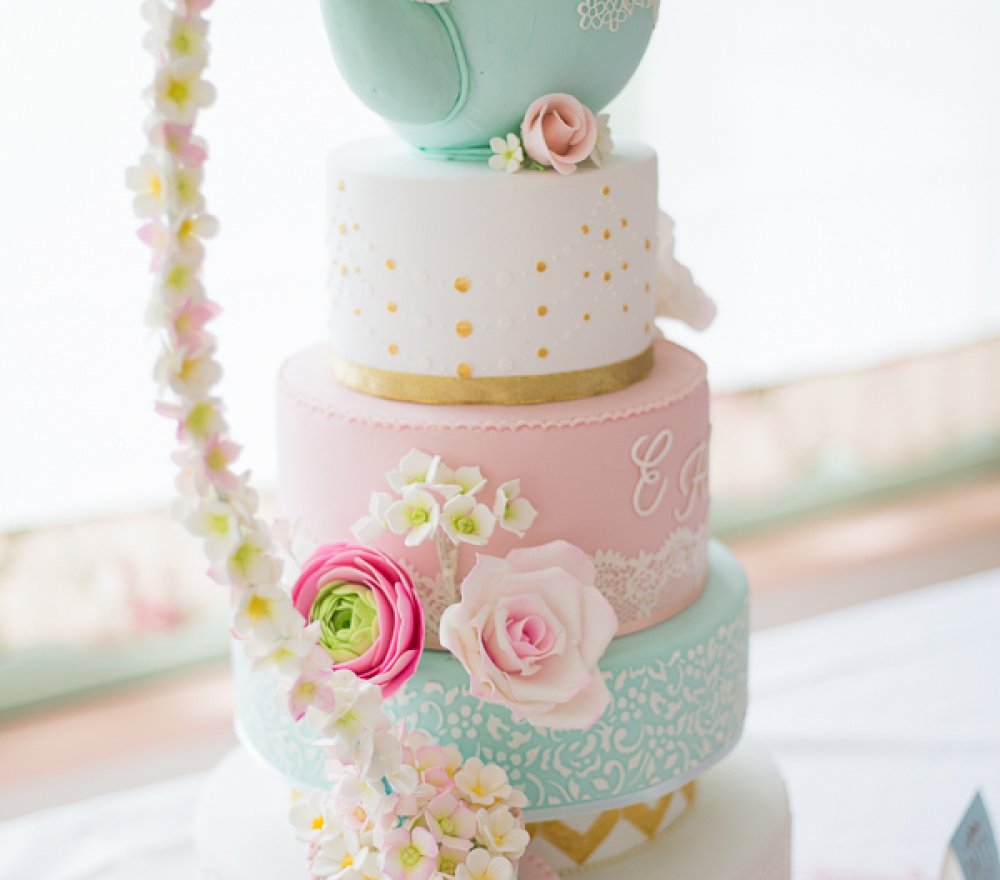 wedding cake mariage thème thé 